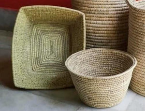 Decorative Woven Basket Set for Storage in Natural | KalaGhar